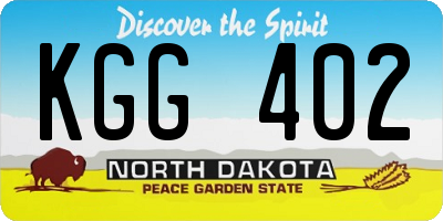 ND license plate KGG402