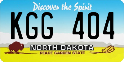 ND license plate KGG404