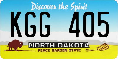 ND license plate KGG405