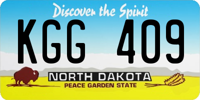 ND license plate KGG409