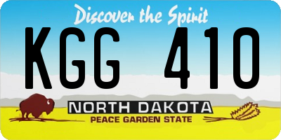 ND license plate KGG410