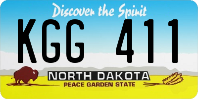 ND license plate KGG411