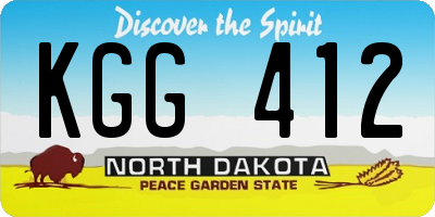 ND license plate KGG412