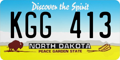 ND license plate KGG413
