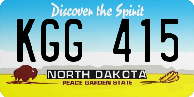 ND license plate KGG415