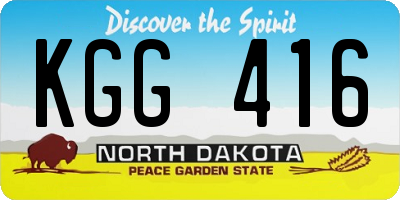 ND license plate KGG416