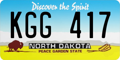 ND license plate KGG417