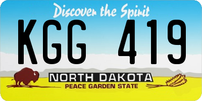 ND license plate KGG419