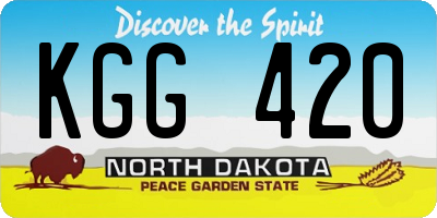 ND license plate KGG420
