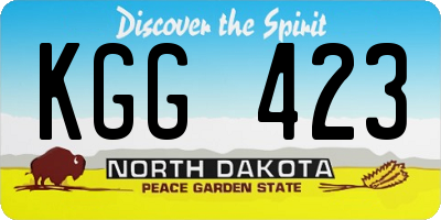 ND license plate KGG423