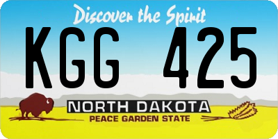 ND license plate KGG425