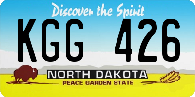 ND license plate KGG426