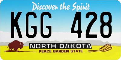 ND license plate KGG428
