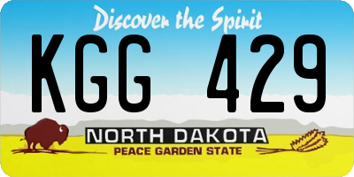 ND license plate KGG429