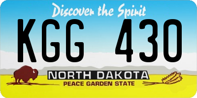 ND license plate KGG430
