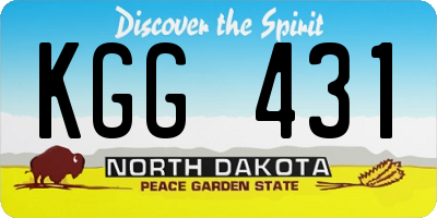 ND license plate KGG431