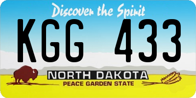 ND license plate KGG433