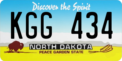 ND license plate KGG434