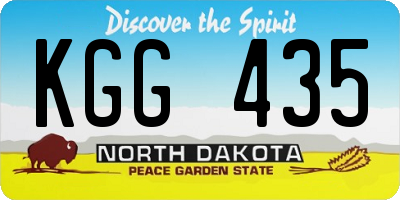 ND license plate KGG435