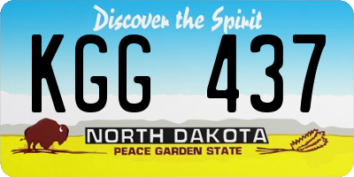 ND license plate KGG437