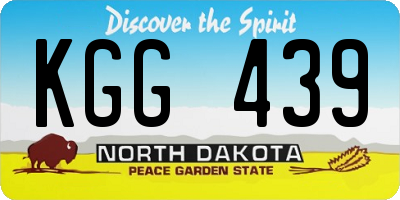 ND license plate KGG439