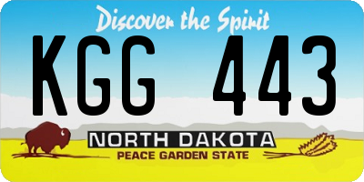 ND license plate KGG443