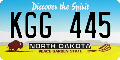 ND license plate KGG445