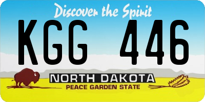 ND license plate KGG446