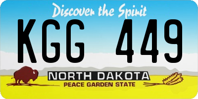ND license plate KGG449