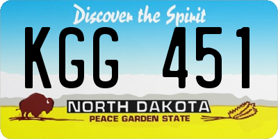 ND license plate KGG451
