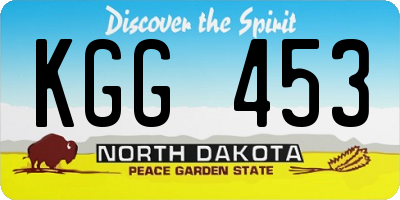ND license plate KGG453