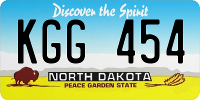 ND license plate KGG454