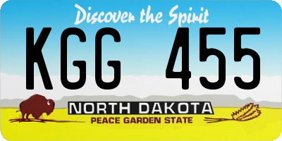 ND license plate KGG455