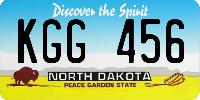 ND license plate KGG456
