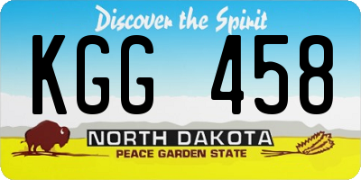 ND license plate KGG458