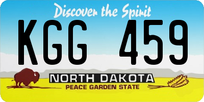 ND license plate KGG459