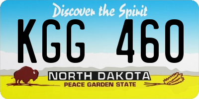 ND license plate KGG460