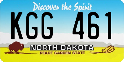 ND license plate KGG461