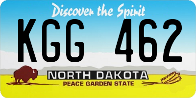 ND license plate KGG462