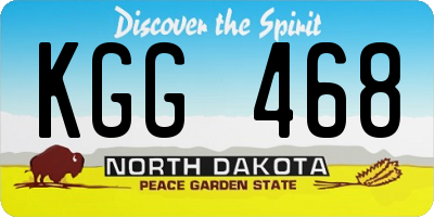 ND license plate KGG468