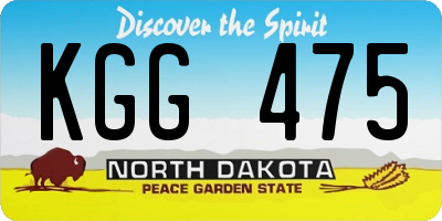 ND license plate KGG475