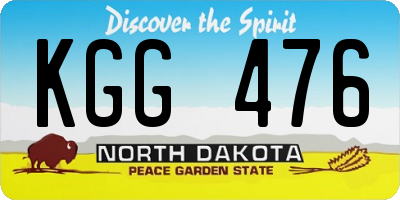 ND license plate KGG476