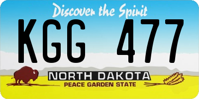 ND license plate KGG477