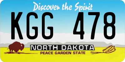 ND license plate KGG478