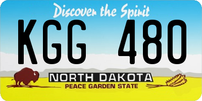 ND license plate KGG480
