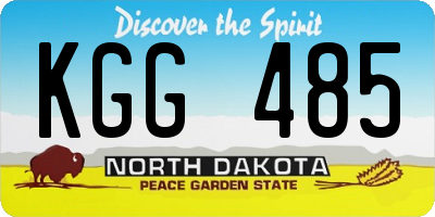 ND license plate KGG485