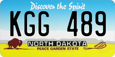 ND license plate KGG489