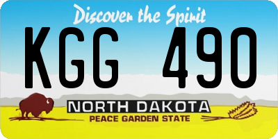 ND license plate KGG490