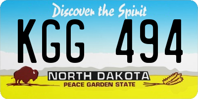 ND license plate KGG494