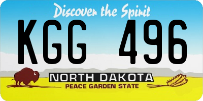 ND license plate KGG496